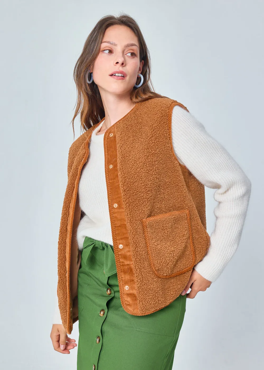 Best Sale MARIE SIXTINE GILET GEOFFROY PECAN
