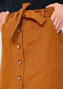 Outlet MARIE SIXTINE JUPE MIDI COTON ADELAIDE PECAN