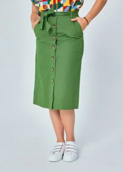 Online MARIE SIXTINE JUPE MIDI COTON ADELAIDE NENUPHAR