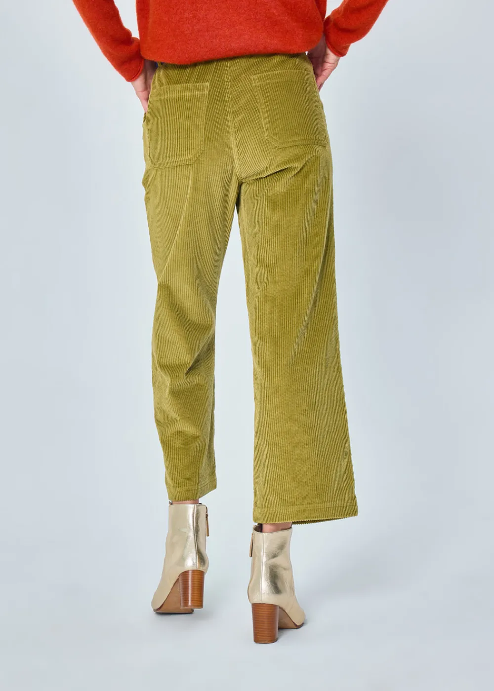 Best Sale MARIE SIXTINE PANTALON EN VELOURS COTELE GESSY FOUGERE