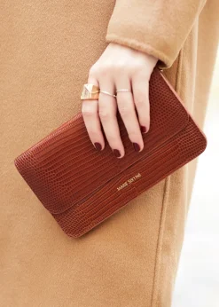 Store MARIE SIXTINE PORTEFEUILLE ORAN LEZARD_CARAMEL