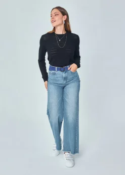 Discount MARIE SIXTINE PULL MERINOS AJOURE DANAE CHARBON
