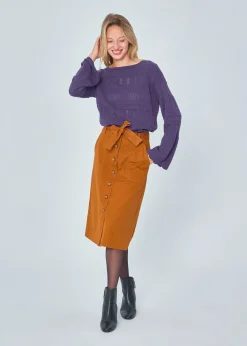 Clearance MARIE SIXTINE PULL MERINOS AJOURE VARTAN NUIT